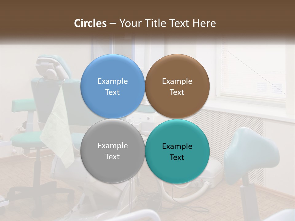 A Dentist Office With A Blue Chair And A White Chair PowerPoint Template