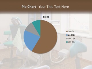A Dentist Office With A Blue Chair And A White Chair PowerPoint Template