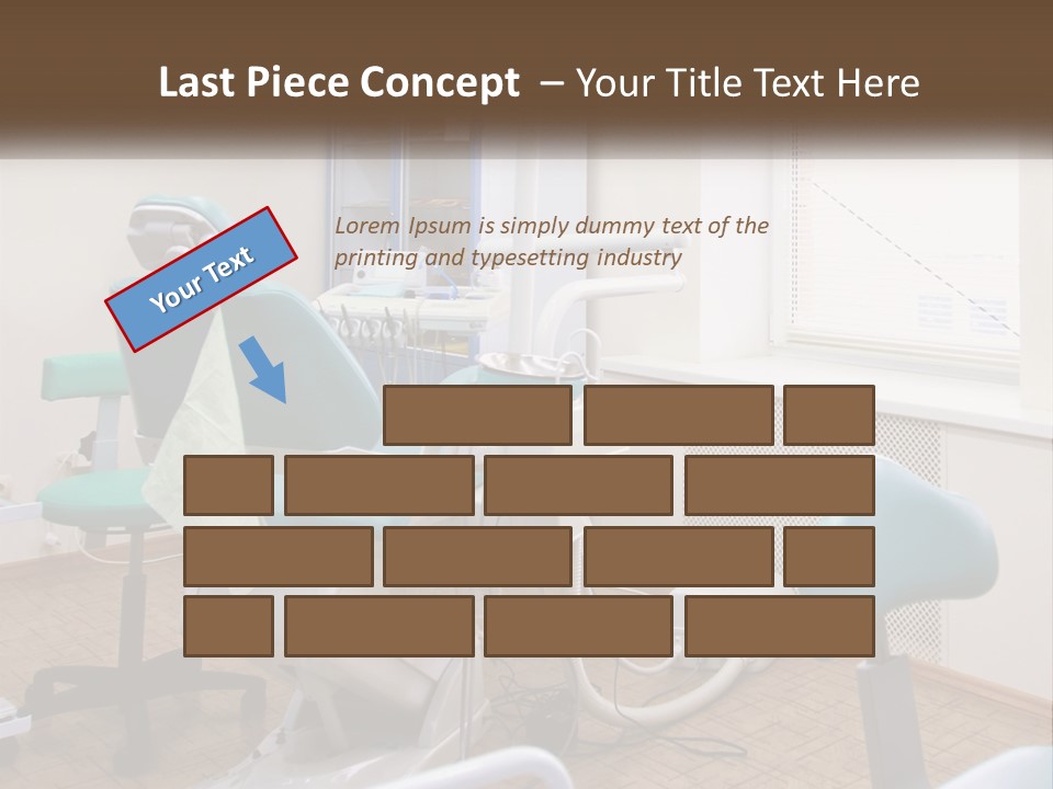 A Dentist Office With A Blue Chair And A White Chair PowerPoint Template