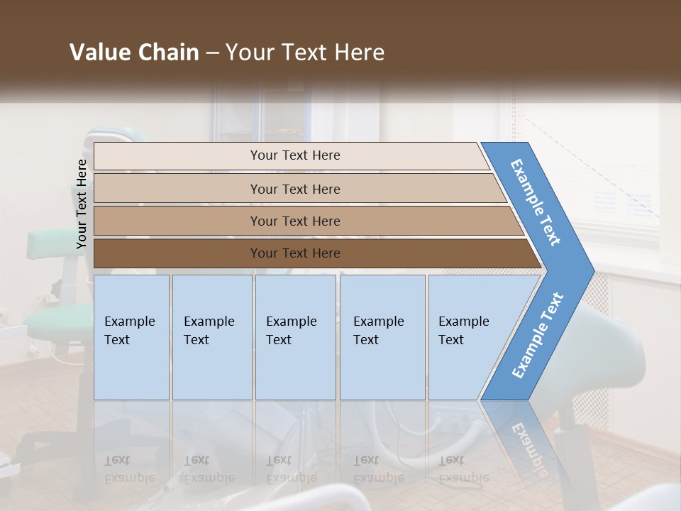 A Dentist Office With A Blue Chair And A White Chair PowerPoint Template