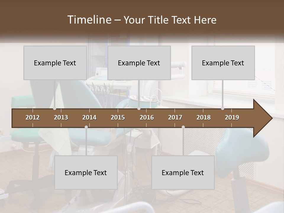 A Dentist Office With A Blue Chair And A White Chair PowerPoint Template