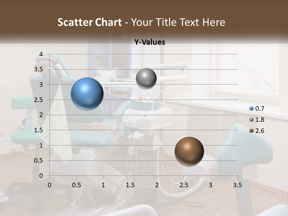 A Dentist Office With A Blue Chair And A White Chair PowerPoint Template