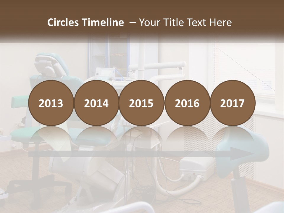 A Dentist Office With A Blue Chair And A White Chair PowerPoint Template