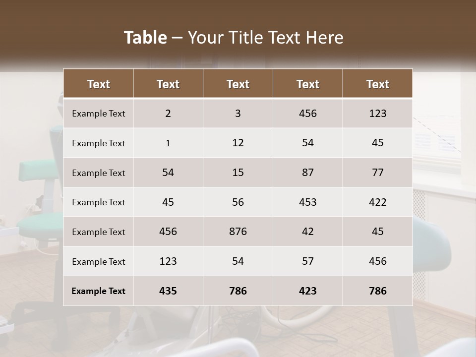 A Dentist Office With A Blue Chair And A White Chair PowerPoint Template