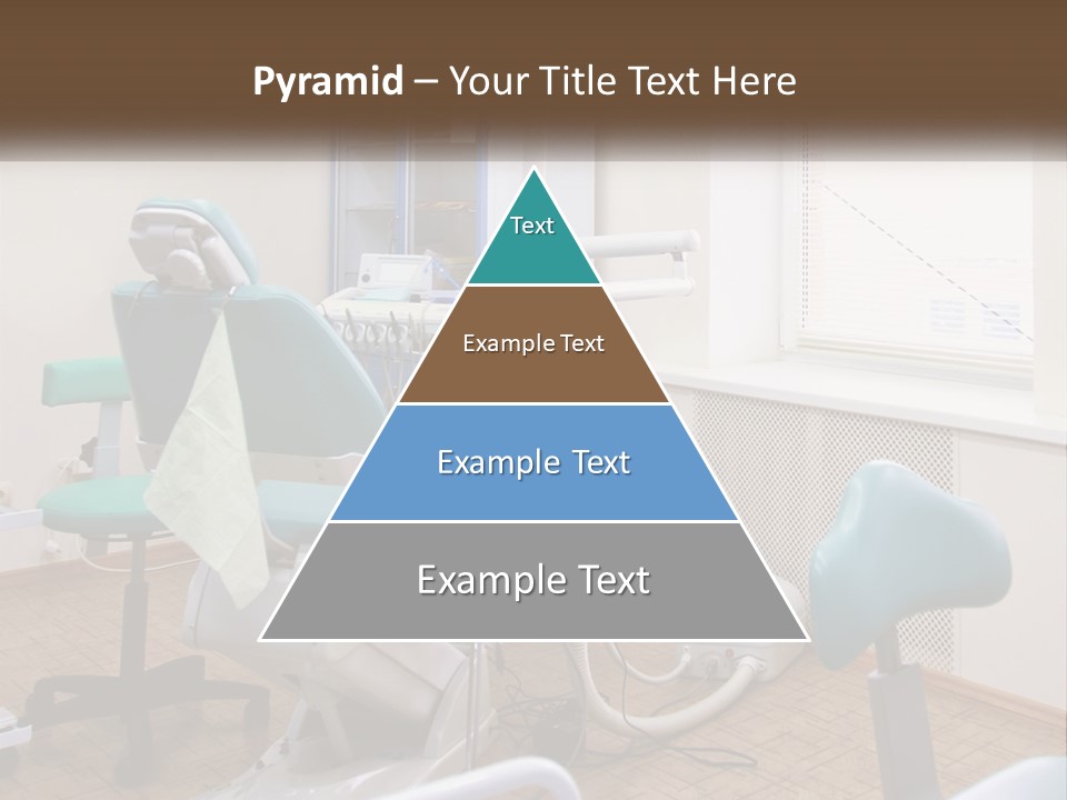 A Dentist Office With A Blue Chair And A White Chair PowerPoint Template
