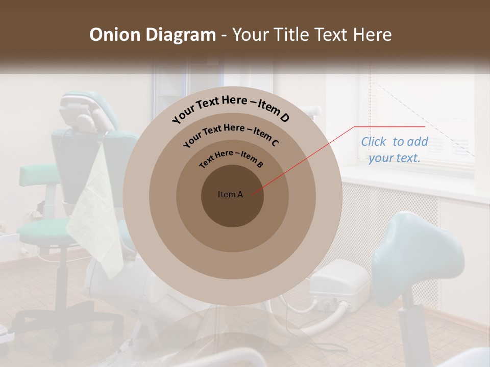 A Dentist Office With A Blue Chair And A White Chair PowerPoint Template