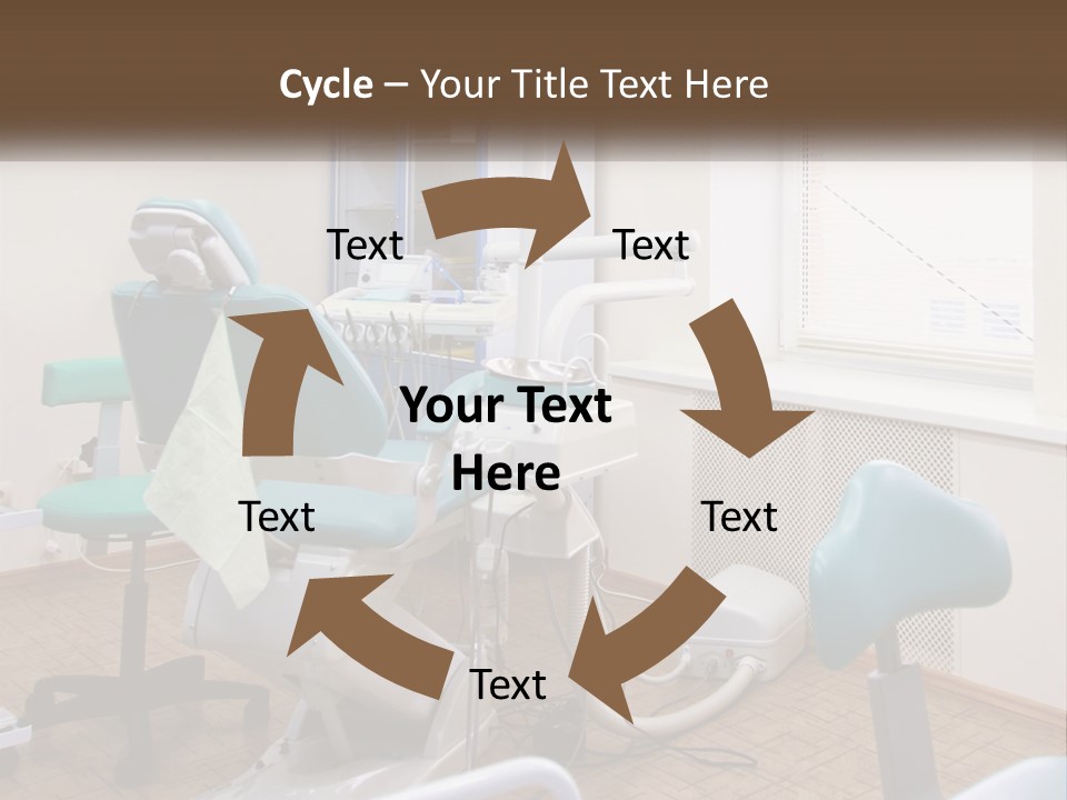 A Dentist Office With A Blue Chair And A White Chair PowerPoint Template