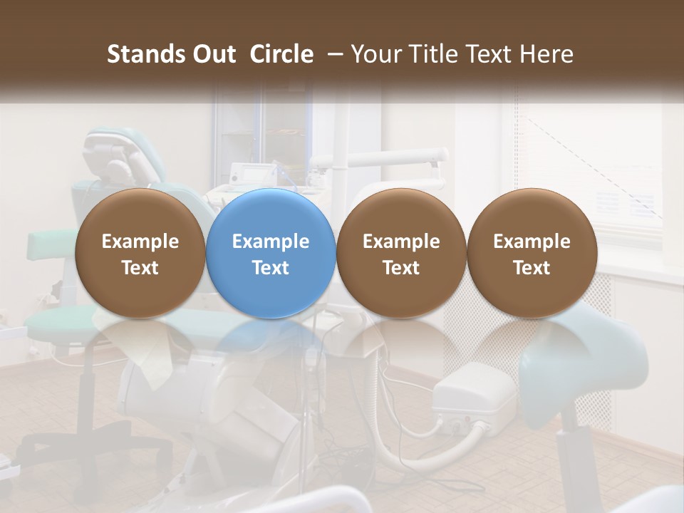 A Dentist Office With A Blue Chair And A White Chair PowerPoint Template