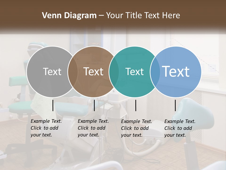 A Dentist Office With A Blue Chair And A White Chair PowerPoint Template