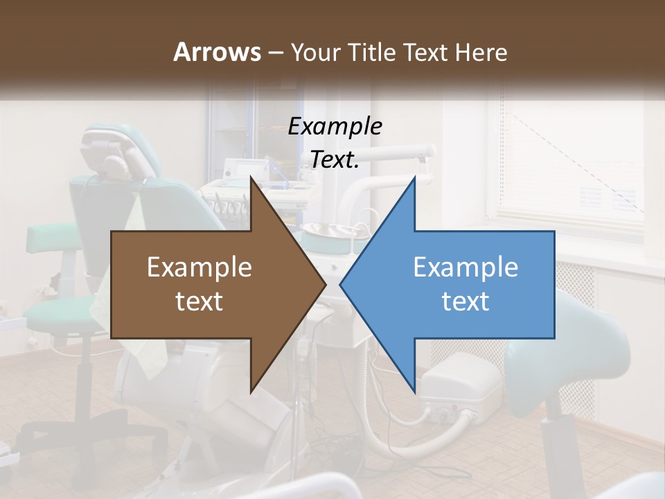 A Dentist Office With A Blue Chair And A White Chair PowerPoint Template