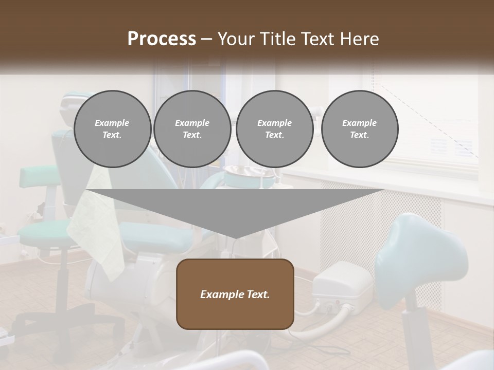 A Dentist Office With A Blue Chair And A White Chair PowerPoint Template