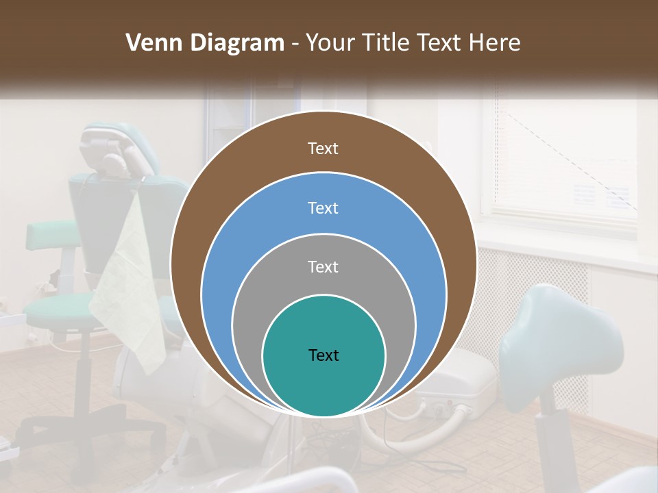A Dentist Office With A Blue Chair And A White Chair PowerPoint Template