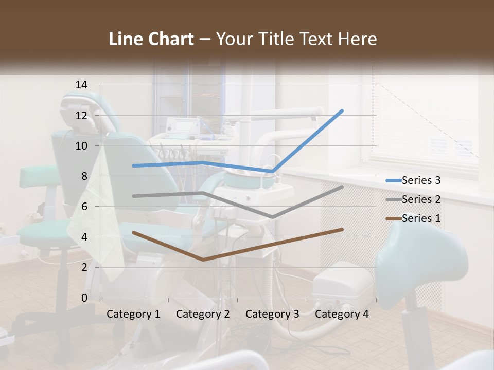 A Dentist Office With A Blue Chair And A White Chair PowerPoint Template