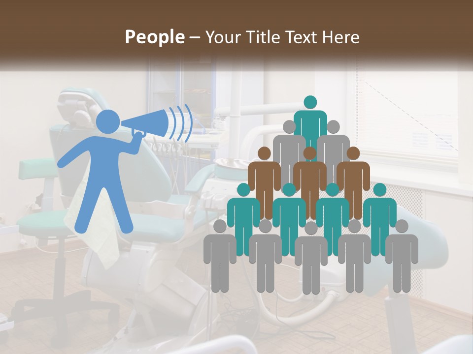 A Dentist Office With A Blue Chair And A White Chair PowerPoint Template
