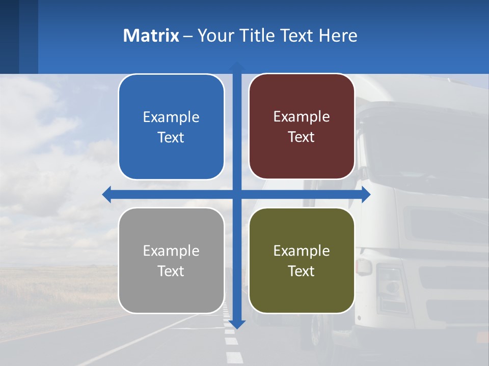 A White Truck Driving Down A Rural Road PowerPoint Template