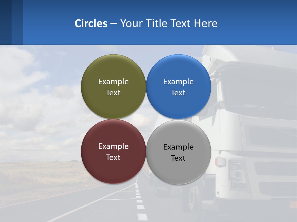 A White Truck Driving Down A Rural Road PowerPoint Template