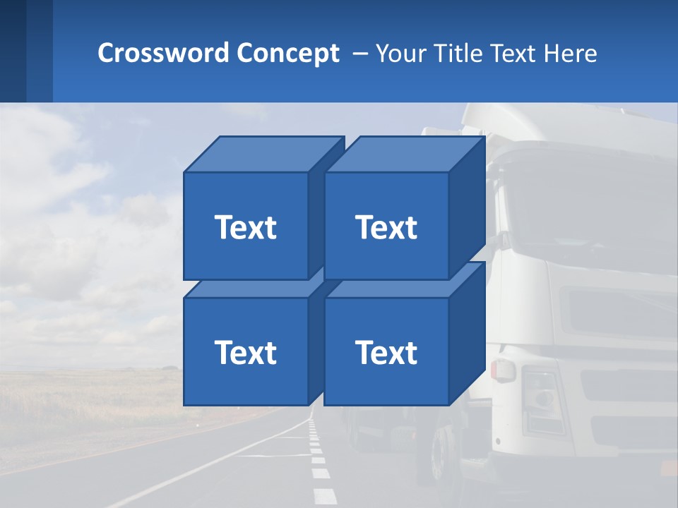 A White Truck Driving Down A Rural Road PowerPoint Template