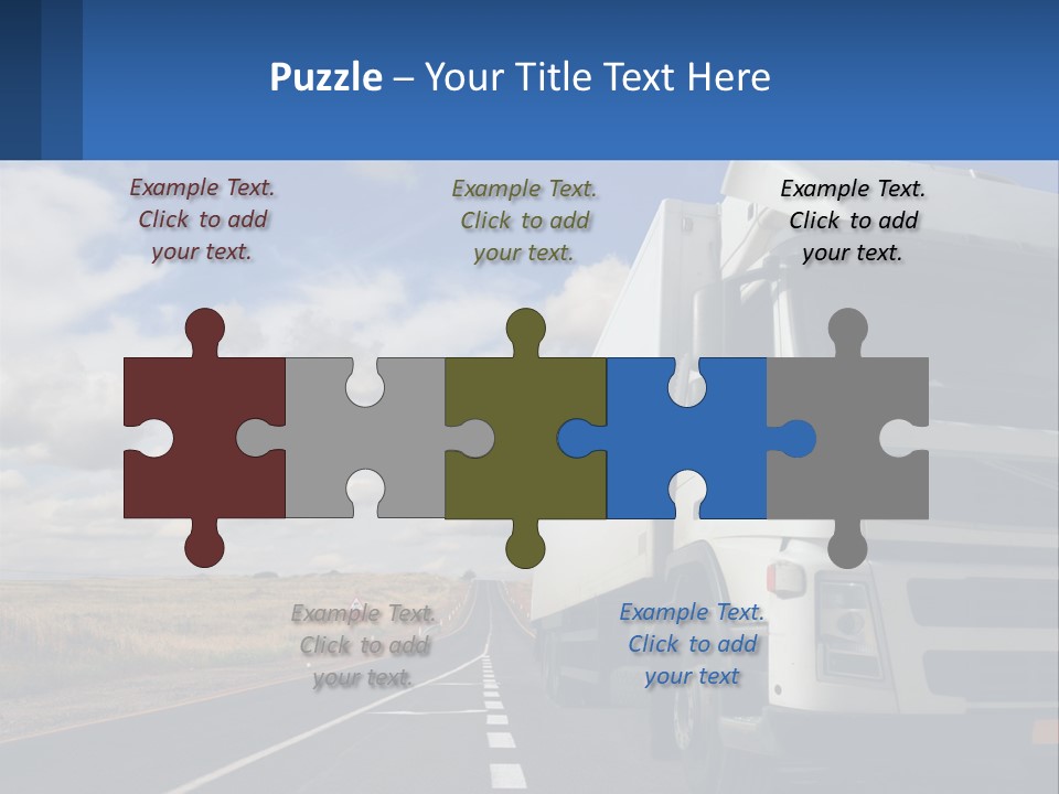 A White Truck Driving Down A Rural Road PowerPoint Template
