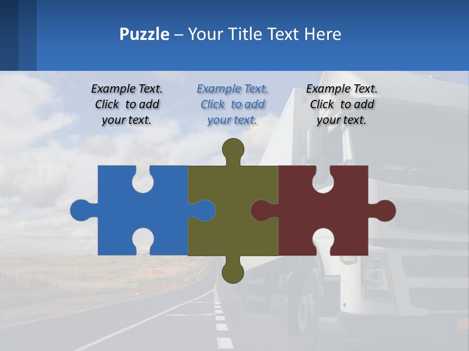 A White Truck Driving Down A Rural Road PowerPoint Template