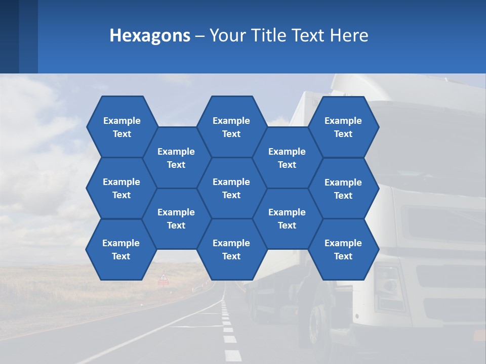 A White Truck Driving Down A Rural Road PowerPoint Template