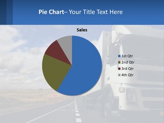 A White Truck Driving Down A Rural Road PowerPoint Template