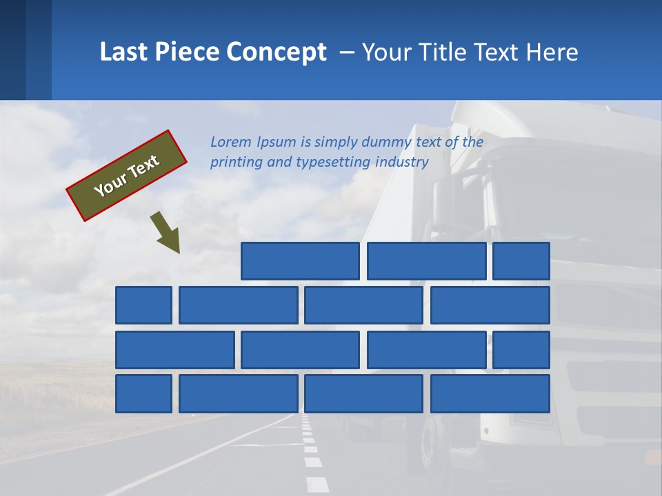 A White Truck Driving Down A Rural Road PowerPoint Template