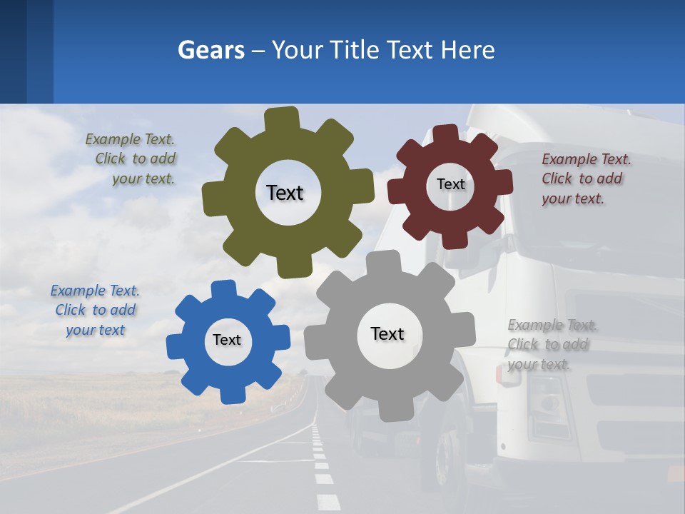 A White Truck Driving Down A Rural Road PowerPoint Template
