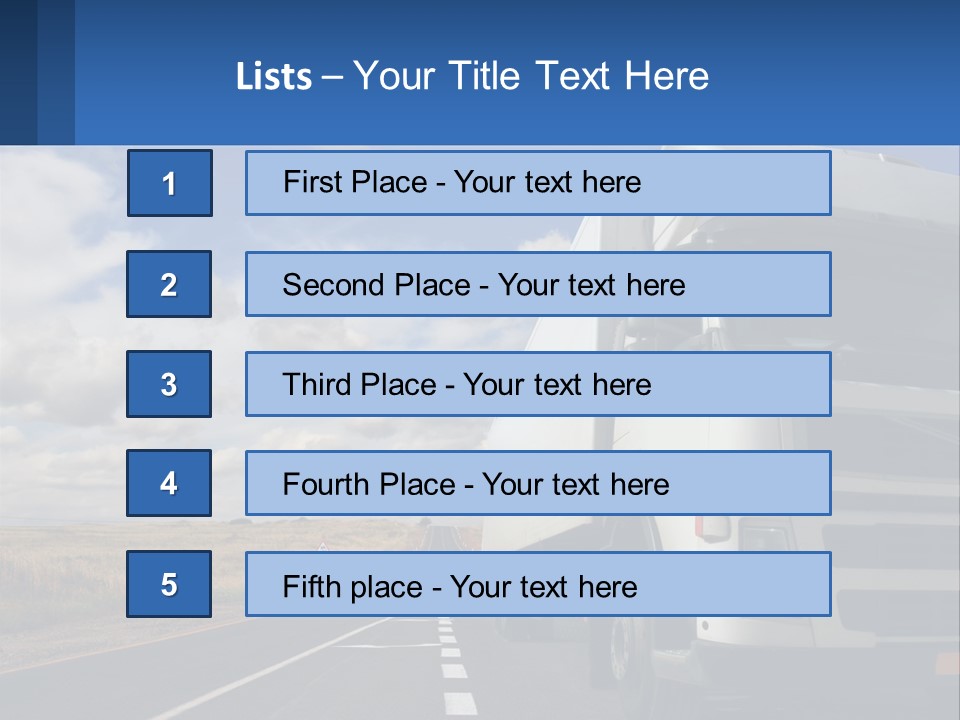 A White Truck Driving Down A Rural Road PowerPoint Template