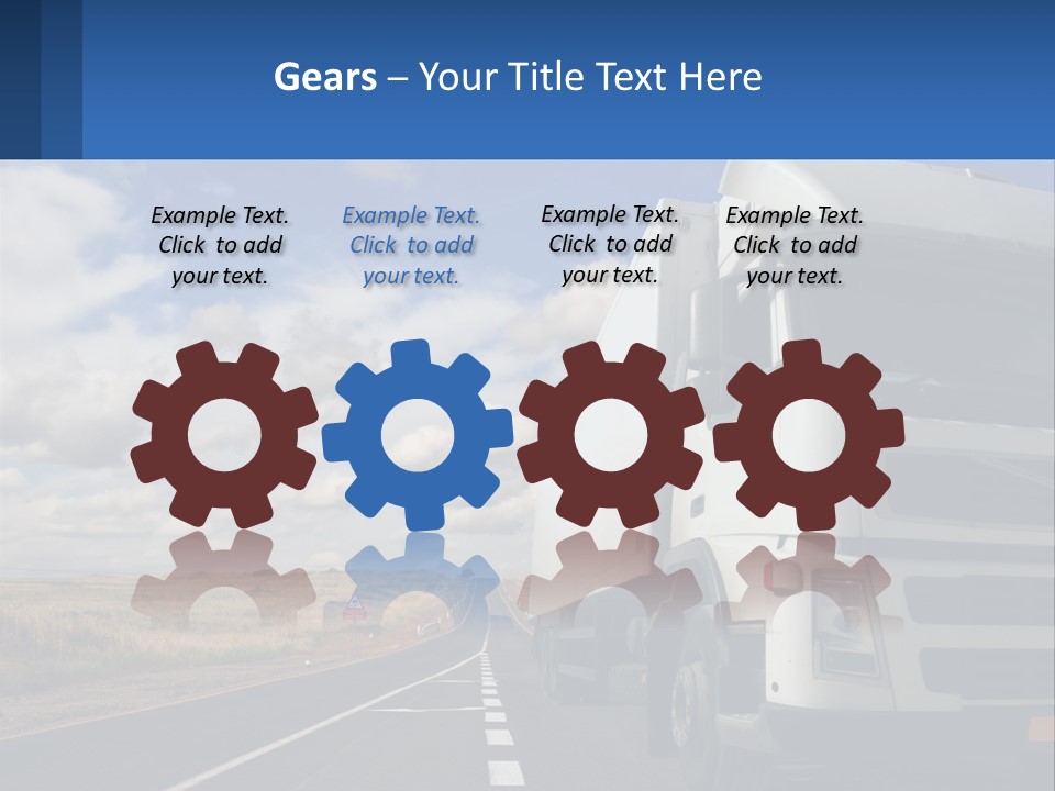 A White Truck Driving Down A Rural Road PowerPoint Template