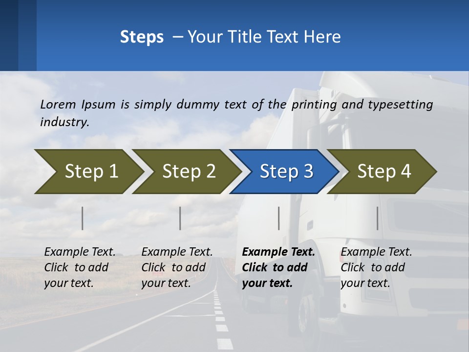 A White Truck Driving Down A Rural Road PowerPoint Template
