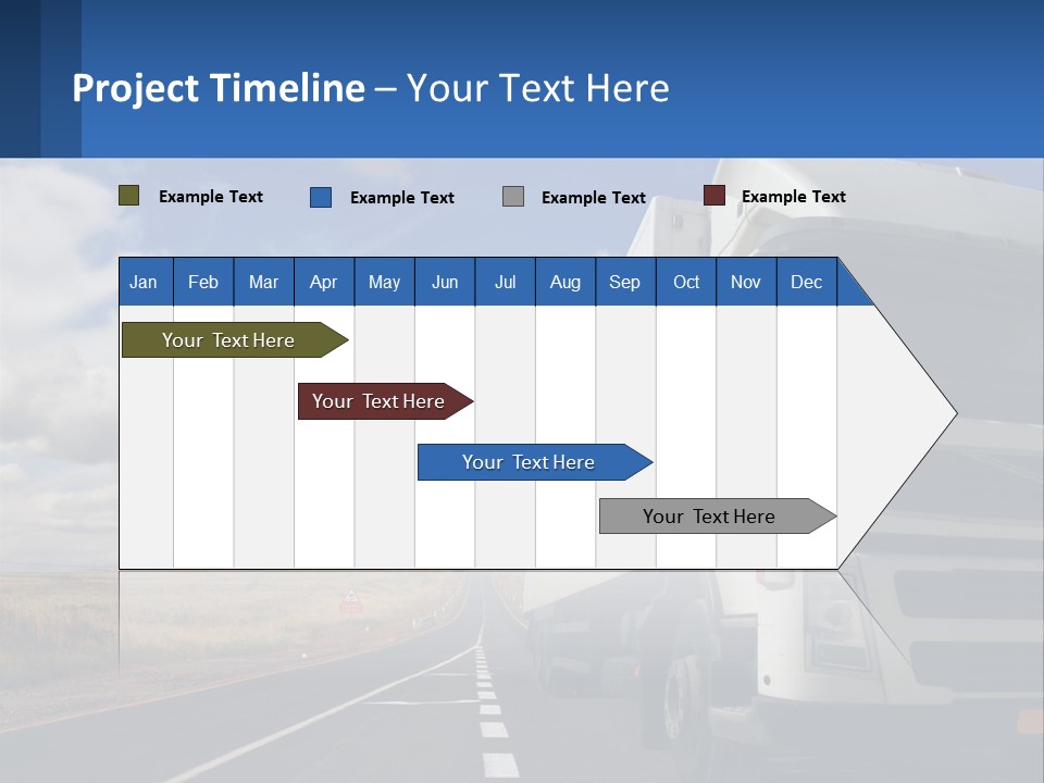 A White Truck Driving Down A Rural Road PowerPoint Template
