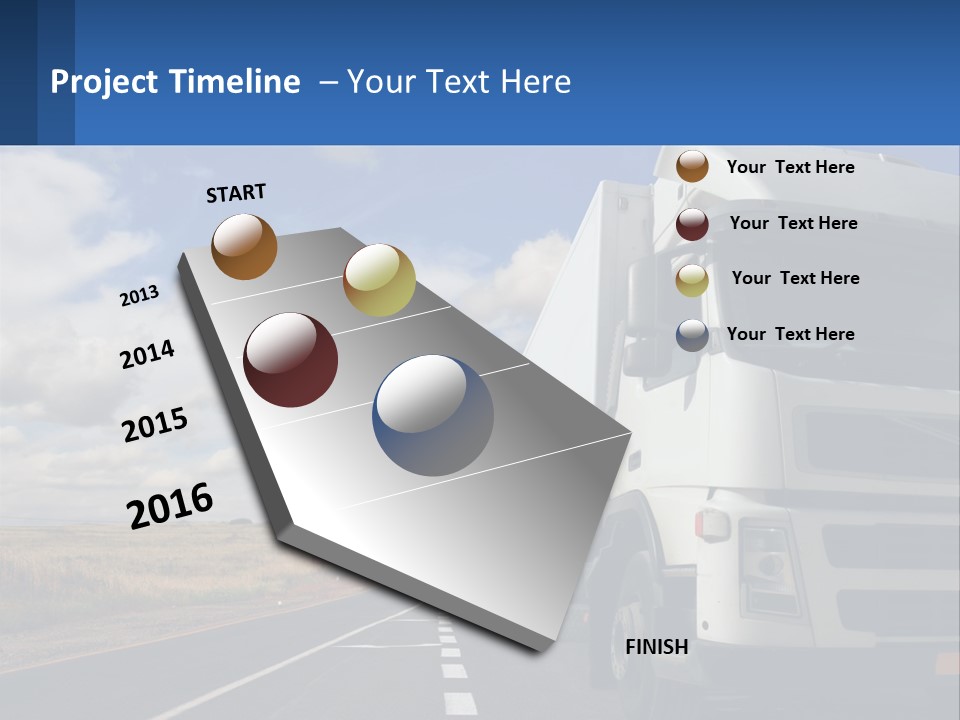 A White Truck Driving Down A Rural Road PowerPoint Template