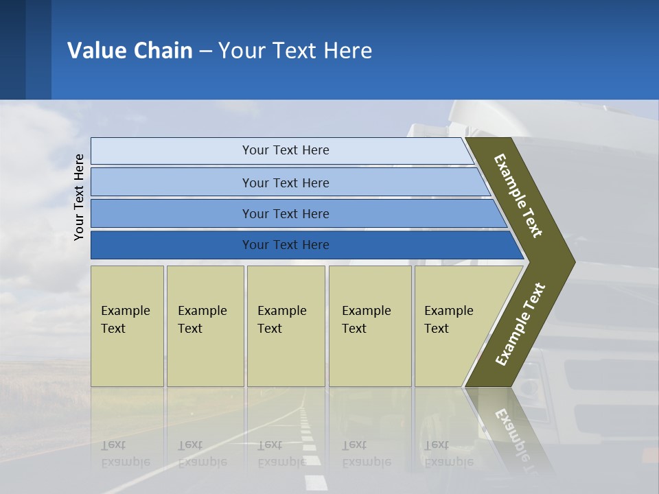 A White Truck Driving Down A Rural Road PowerPoint Template