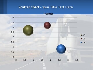 A White Truck Driving Down A Rural Road PowerPoint Template