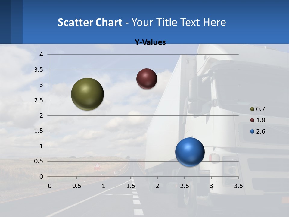 A White Truck Driving Down A Rural Road PowerPoint Template