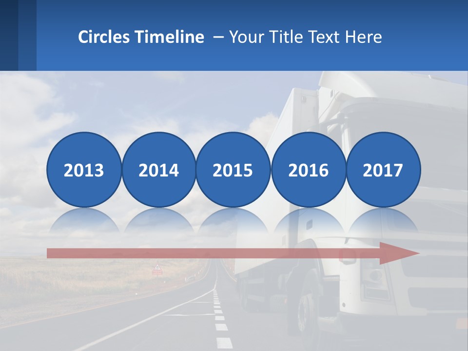 A White Truck Driving Down A Rural Road PowerPoint Template