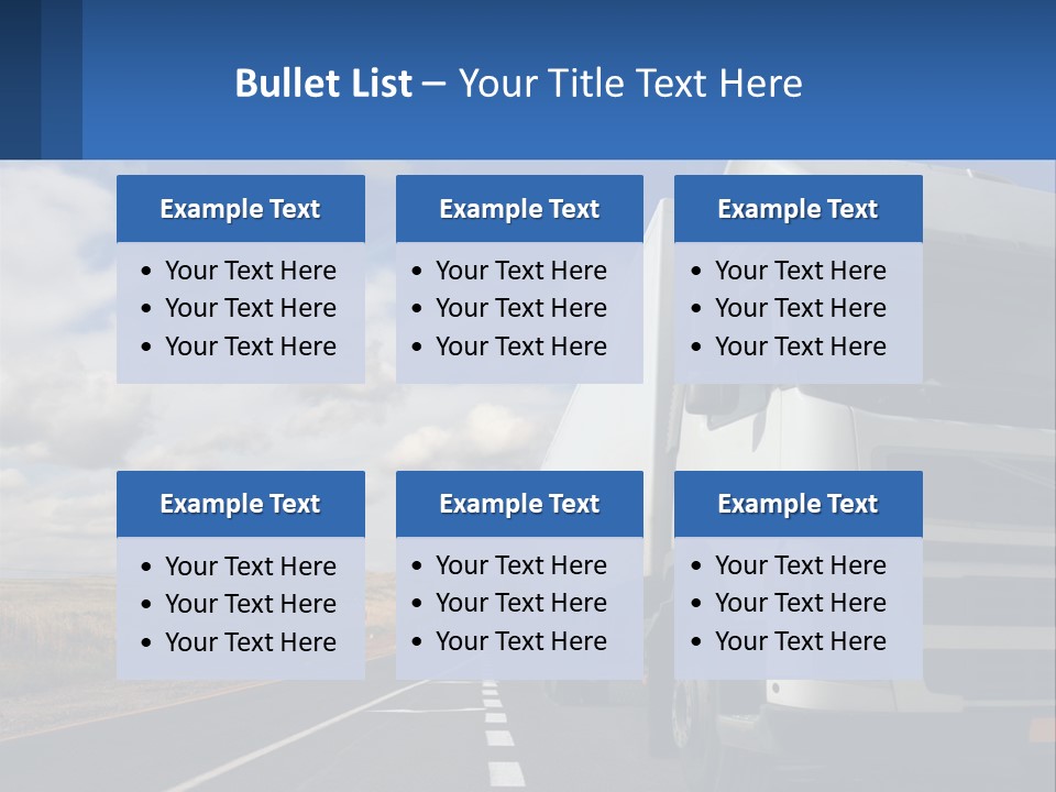 A White Truck Driving Down A Rural Road PowerPoint Template