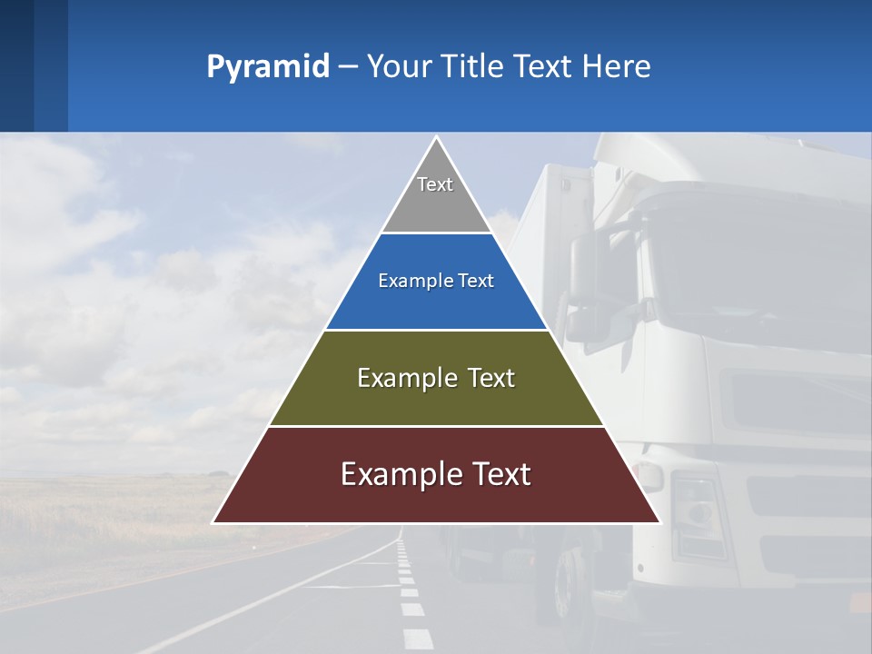A White Truck Driving Down A Rural Road PowerPoint Template