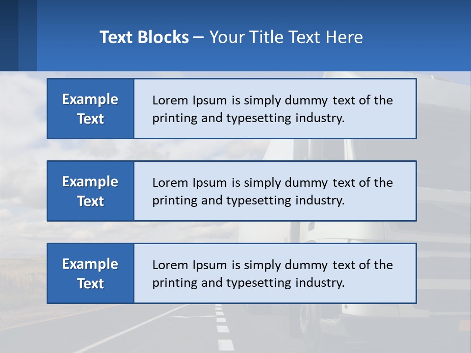 A White Truck Driving Down A Rural Road PowerPoint Template
