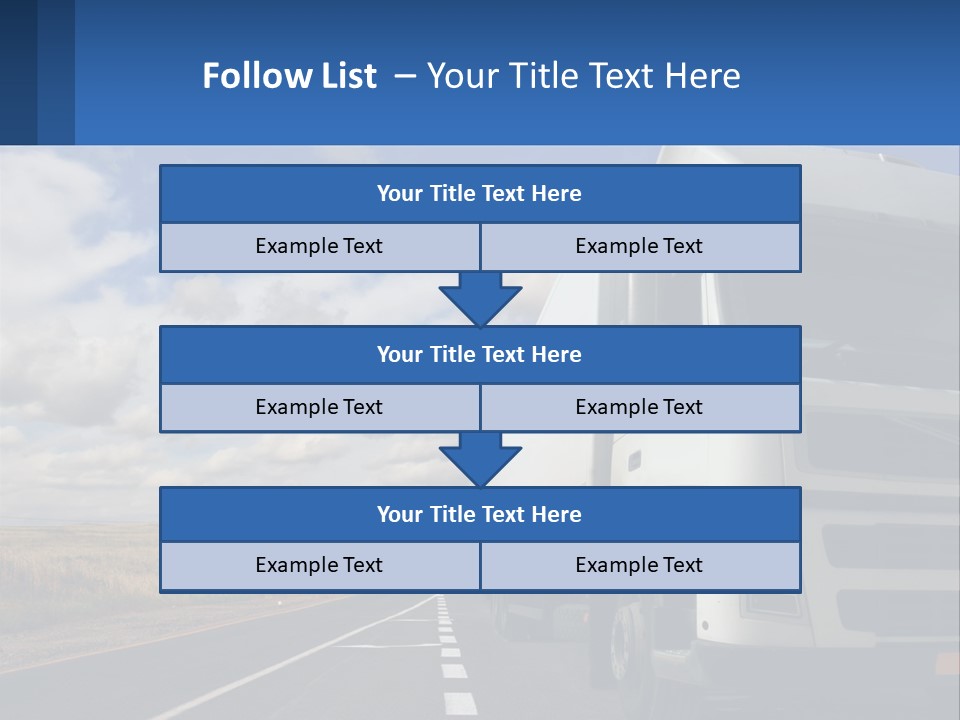 A White Truck Driving Down A Rural Road PowerPoint Template