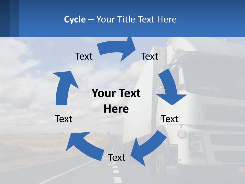 A White Truck Driving Down A Rural Road PowerPoint Template