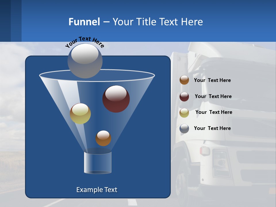 A White Truck Driving Down A Rural Road PowerPoint Template