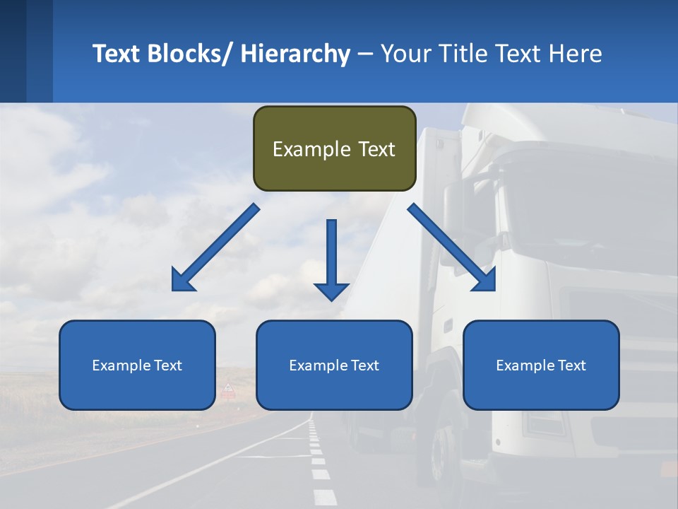A White Truck Driving Down A Rural Road PowerPoint Template