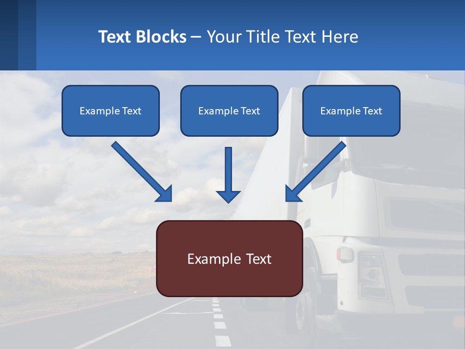 A White Truck Driving Down A Rural Road PowerPoint Template