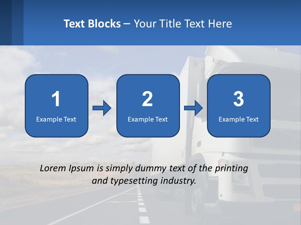 A White Truck Driving Down A Rural Road PowerPoint Template