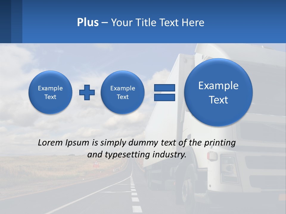 A White Truck Driving Down A Rural Road PowerPoint Template