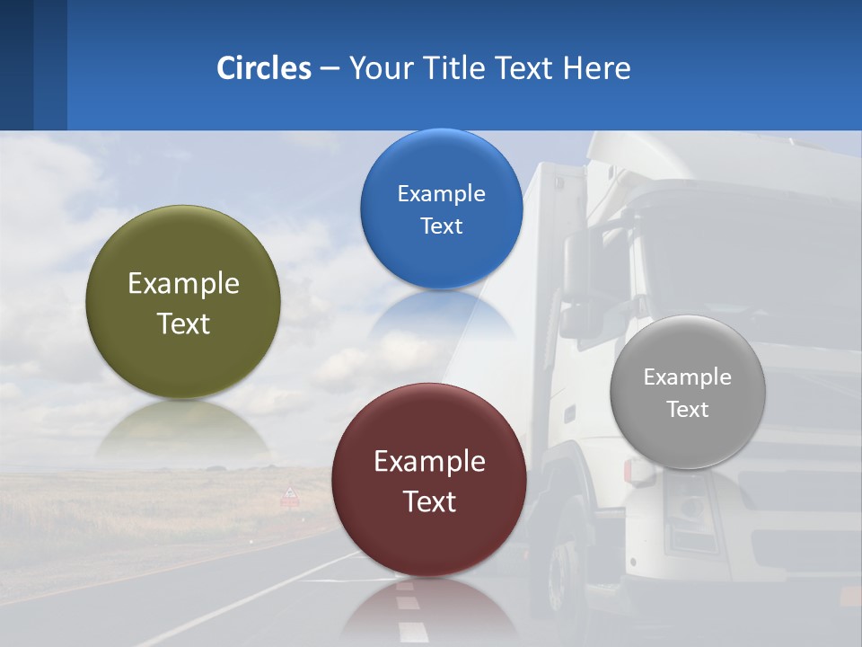 A White Truck Driving Down A Rural Road PowerPoint Template