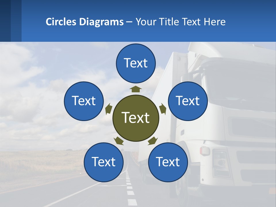 A White Truck Driving Down A Rural Road PowerPoint Template