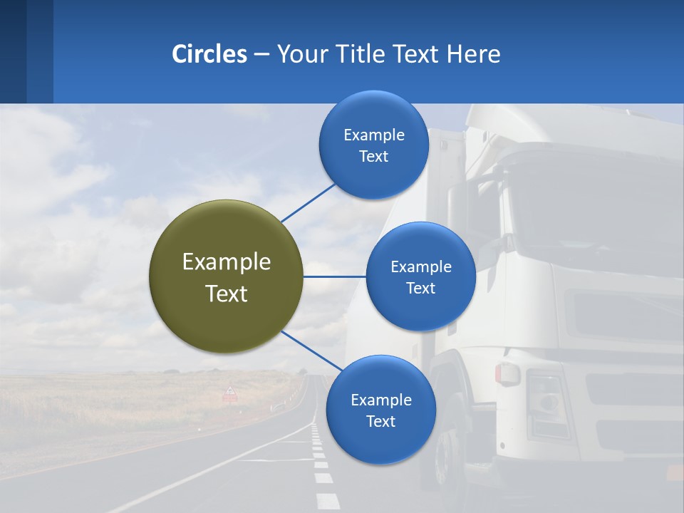 A White Truck Driving Down A Rural Road PowerPoint Template