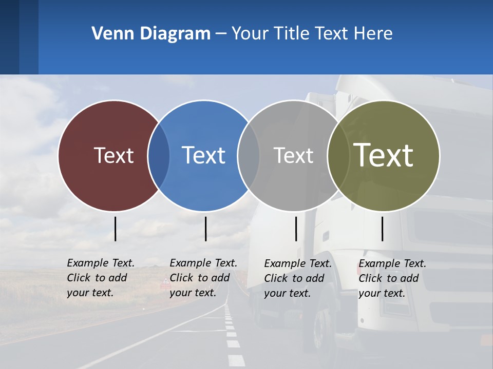 A White Truck Driving Down A Rural Road PowerPoint Template